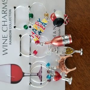 New Years Wine Glass Charms NIP